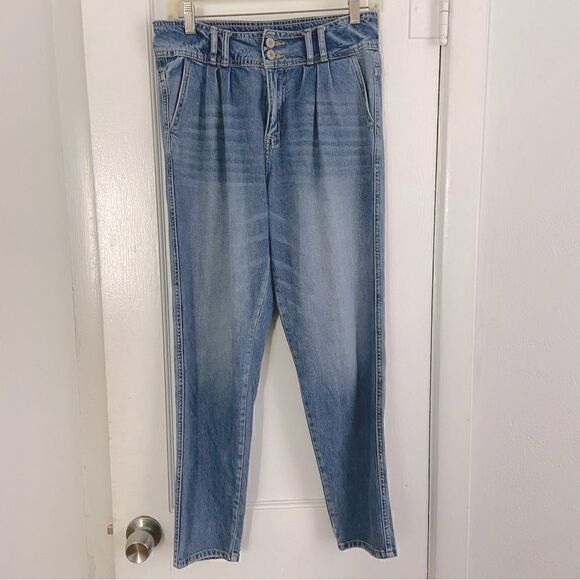 Kancan High Waist Relaxed Mom Baggy Jeans Distressed Straight Leg - Picture 3 of 13